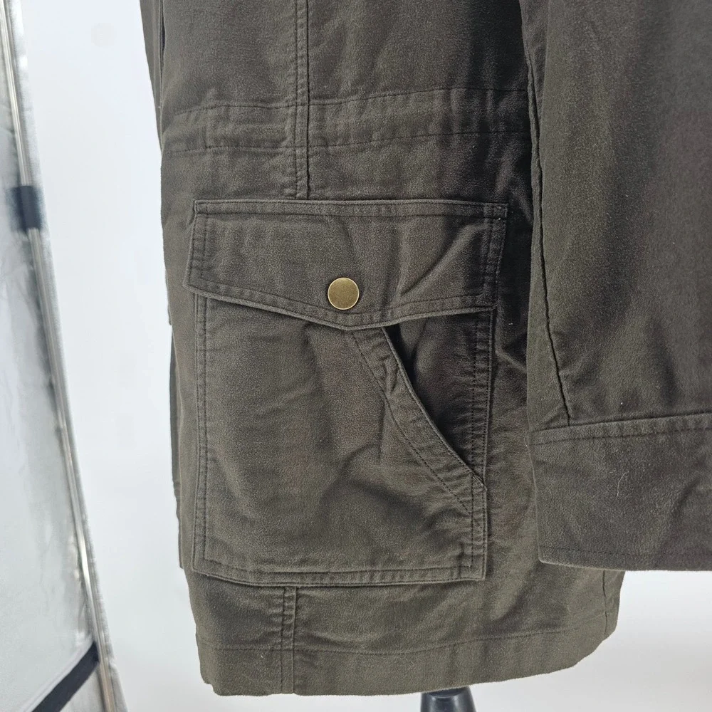 J. Jill Field Jacket XL Brown Removable Quilted Lining Utility Outdoor Barn Coat